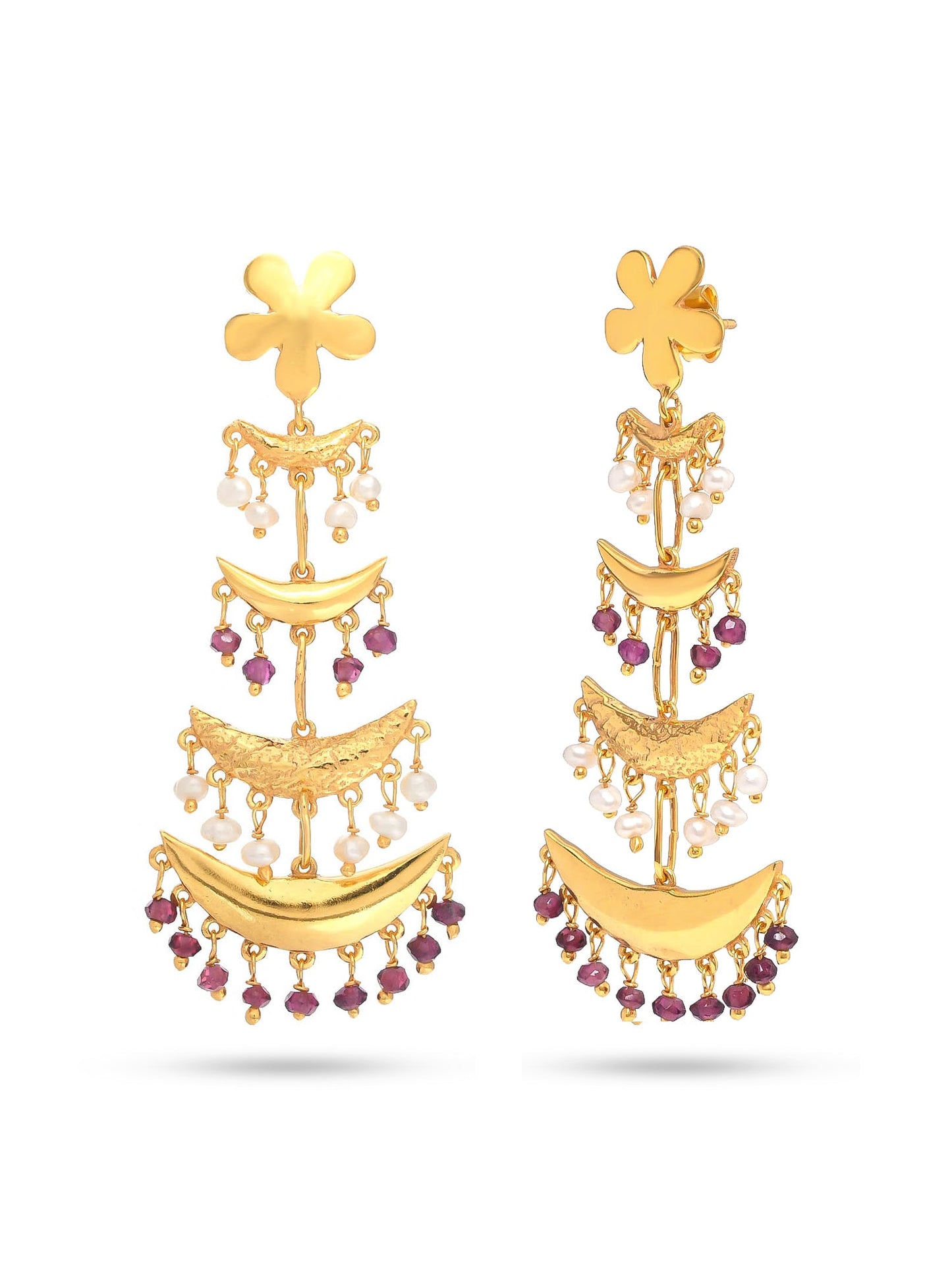 Floral Cascade GARNET+ PEARL