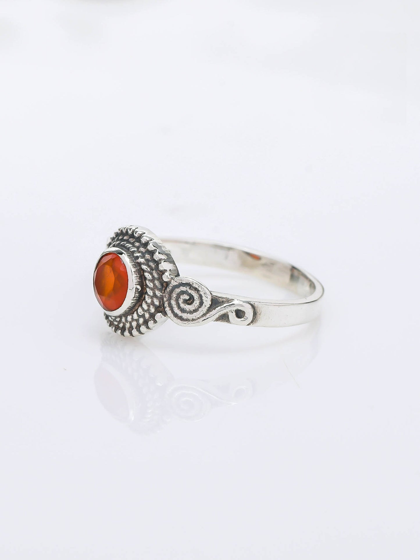 Amber Aura Ring CARNELIAN