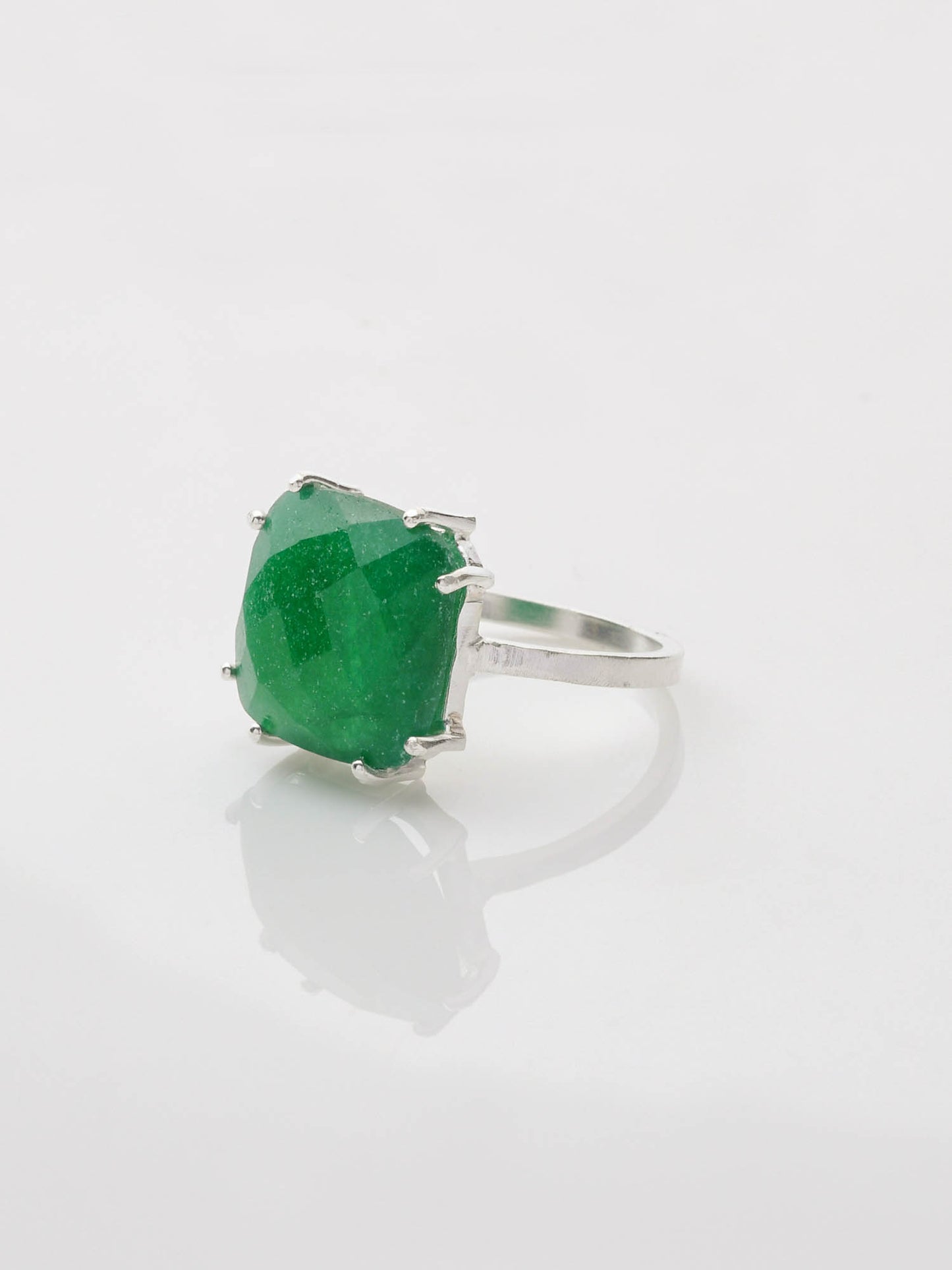 Square Majestic Ring GREEN JADE