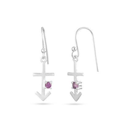 Zodiac Sign Earrings With Gemstones