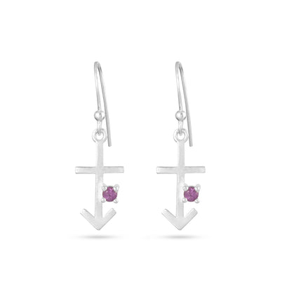 Zodiac Sign Earrings With Gemstones