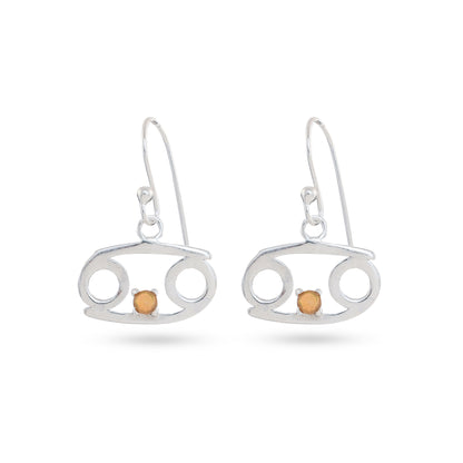 Zodiac Sign Earrings With Gemstones