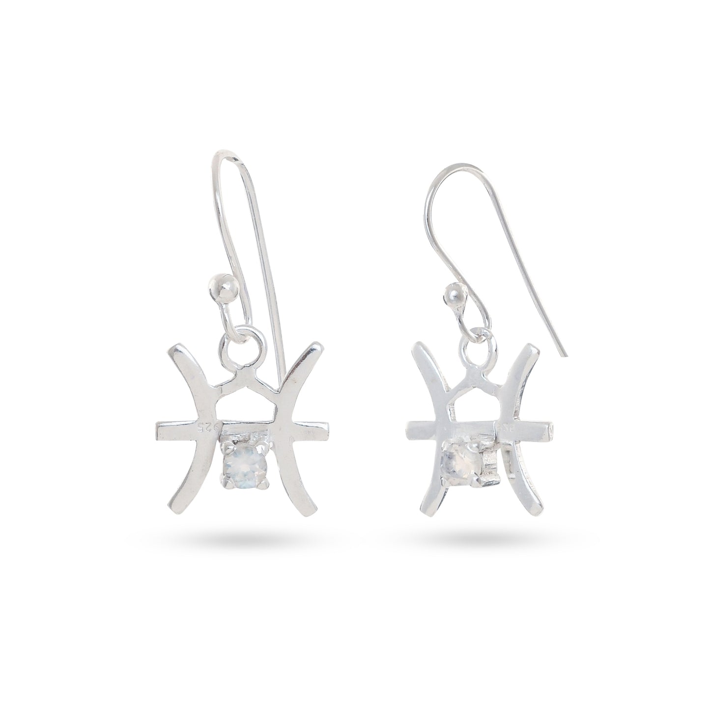 Zodiac Sign Earrings With Gemstones