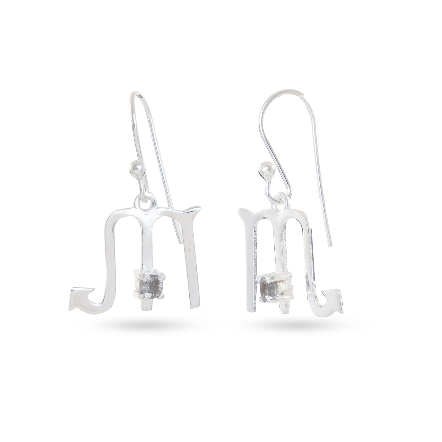 Zodiac Sign Earrings With Gemstones
