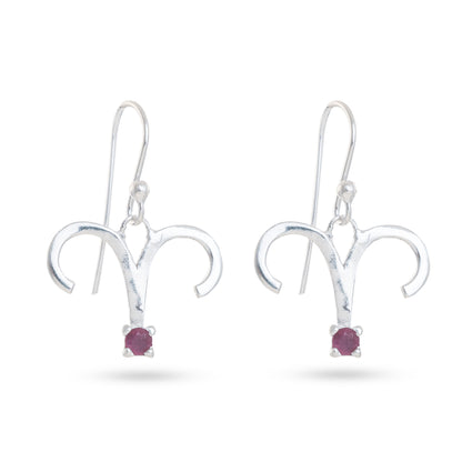 Zodiac Sign Earrings With Gemstones