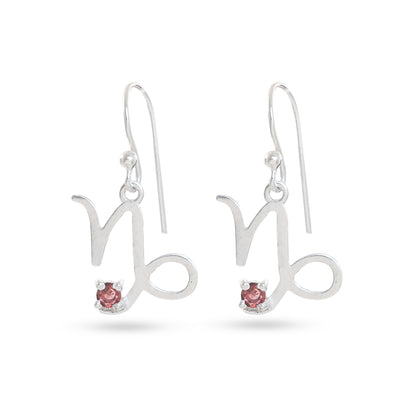Zodiac Sign Earrings With Gemstones