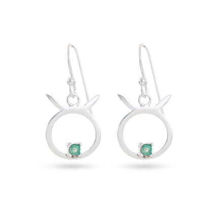 Zodiac Sign Earrings With Gemstones