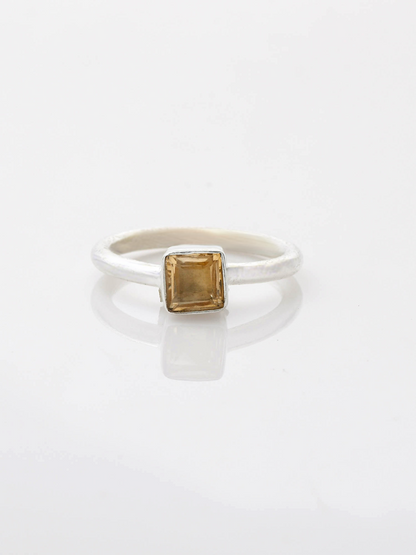 Square Stone Ring CITRINE