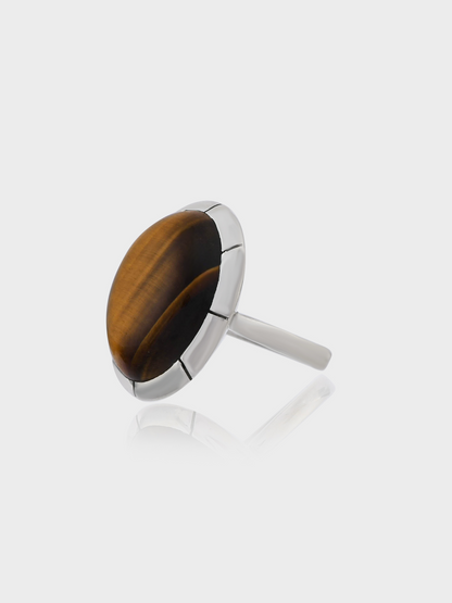 Sleek Striped Oval TIGER EYE