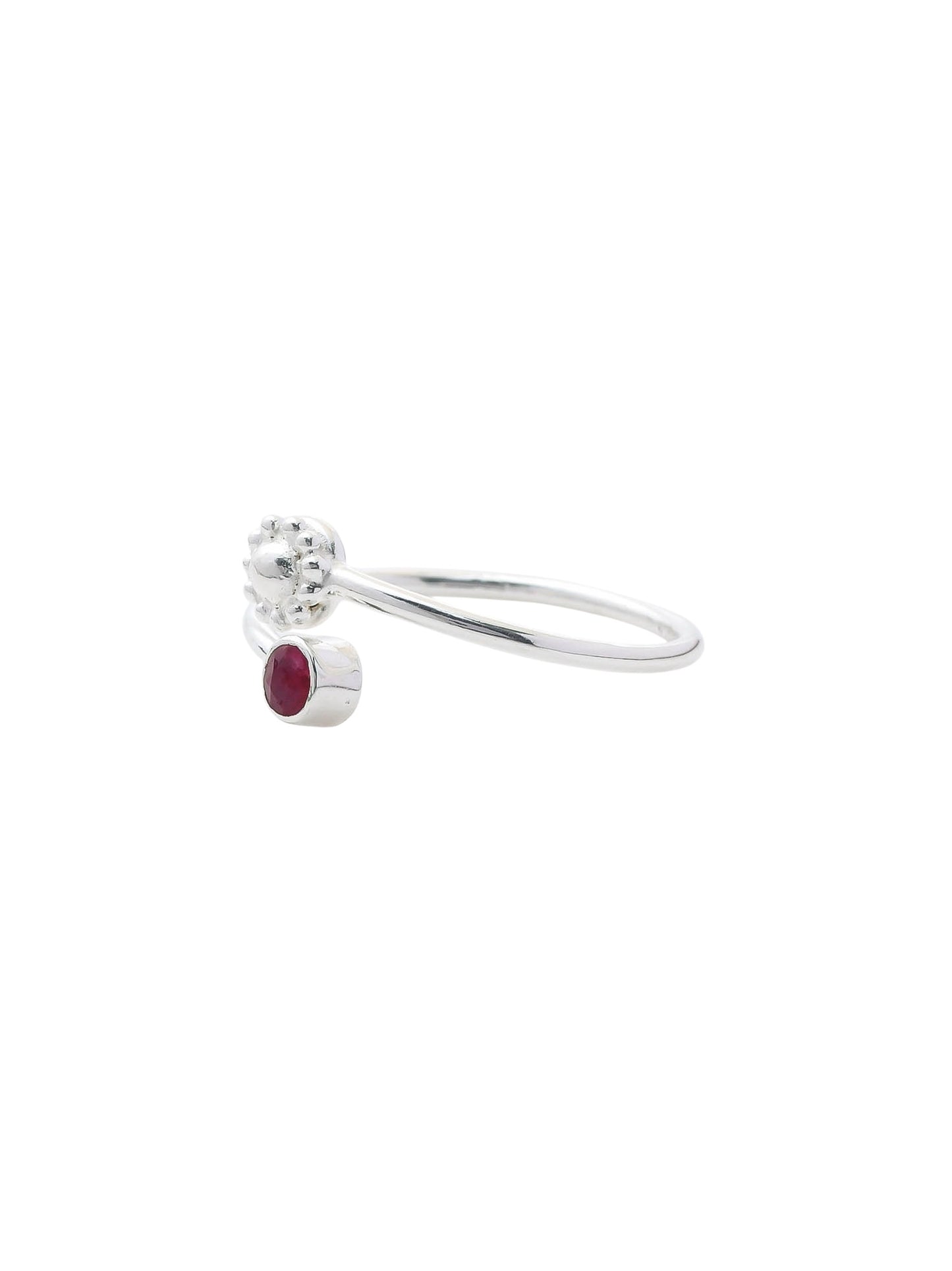 Adjustable Silver Blossom RUBY CORANDUM