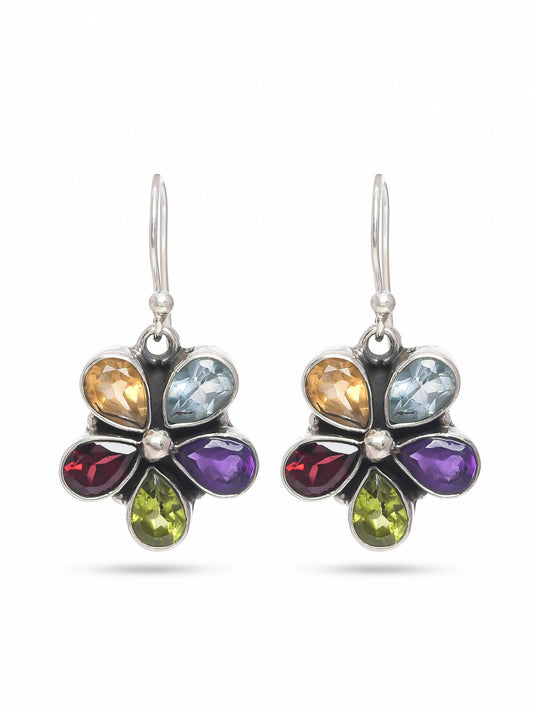 Petal Cascade CITRINE+ BLUE TOPAZ+ GARNET+ PERIDOT+ AMETHYST