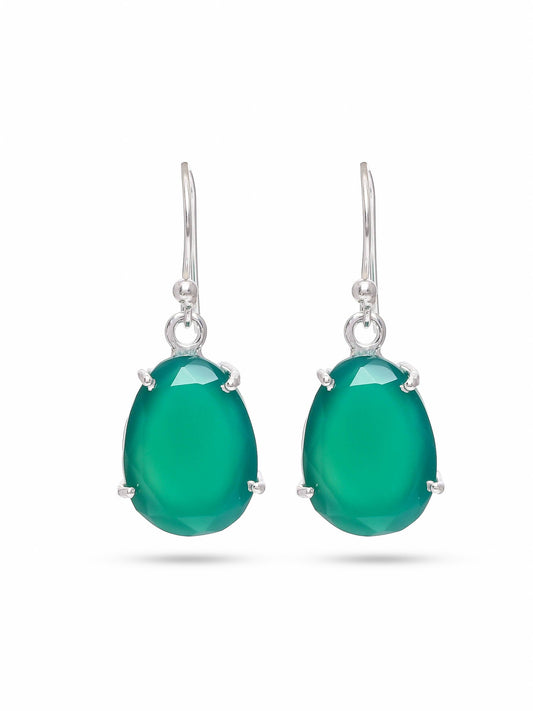 Graceful Oval Drops GREEN ONYX