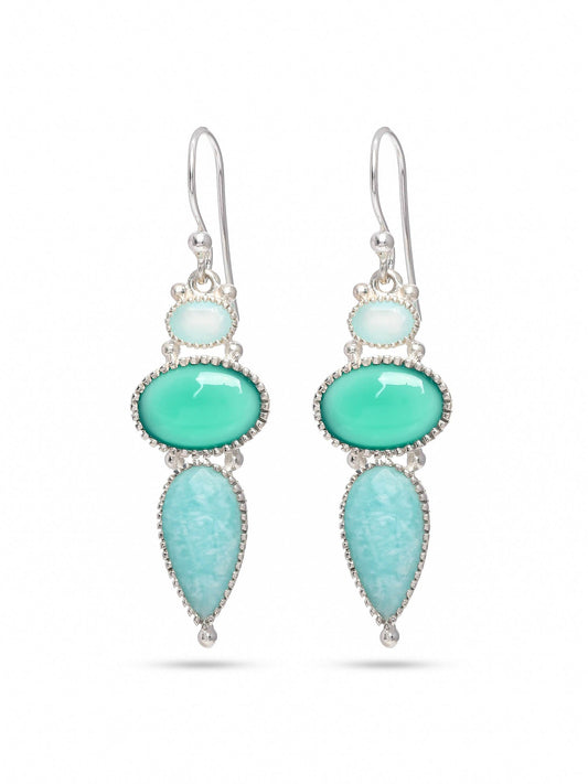 Drape Of Elegance AQUA CALCY+ GREEN ONYX+AMAZONITE