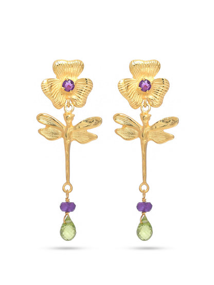 Floral Cascade AMETHYST+ PERIDOT