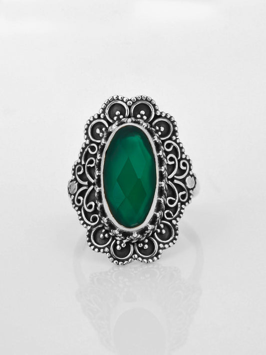 Mystic Flora Ring GREEN ONYX