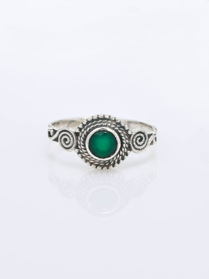 Amber Aura Ring GREEN ONYX