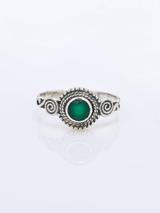 Amber Aura Ring GREEN ONYX