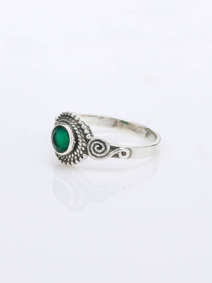 Amber Aura Ring GREEN ONYX