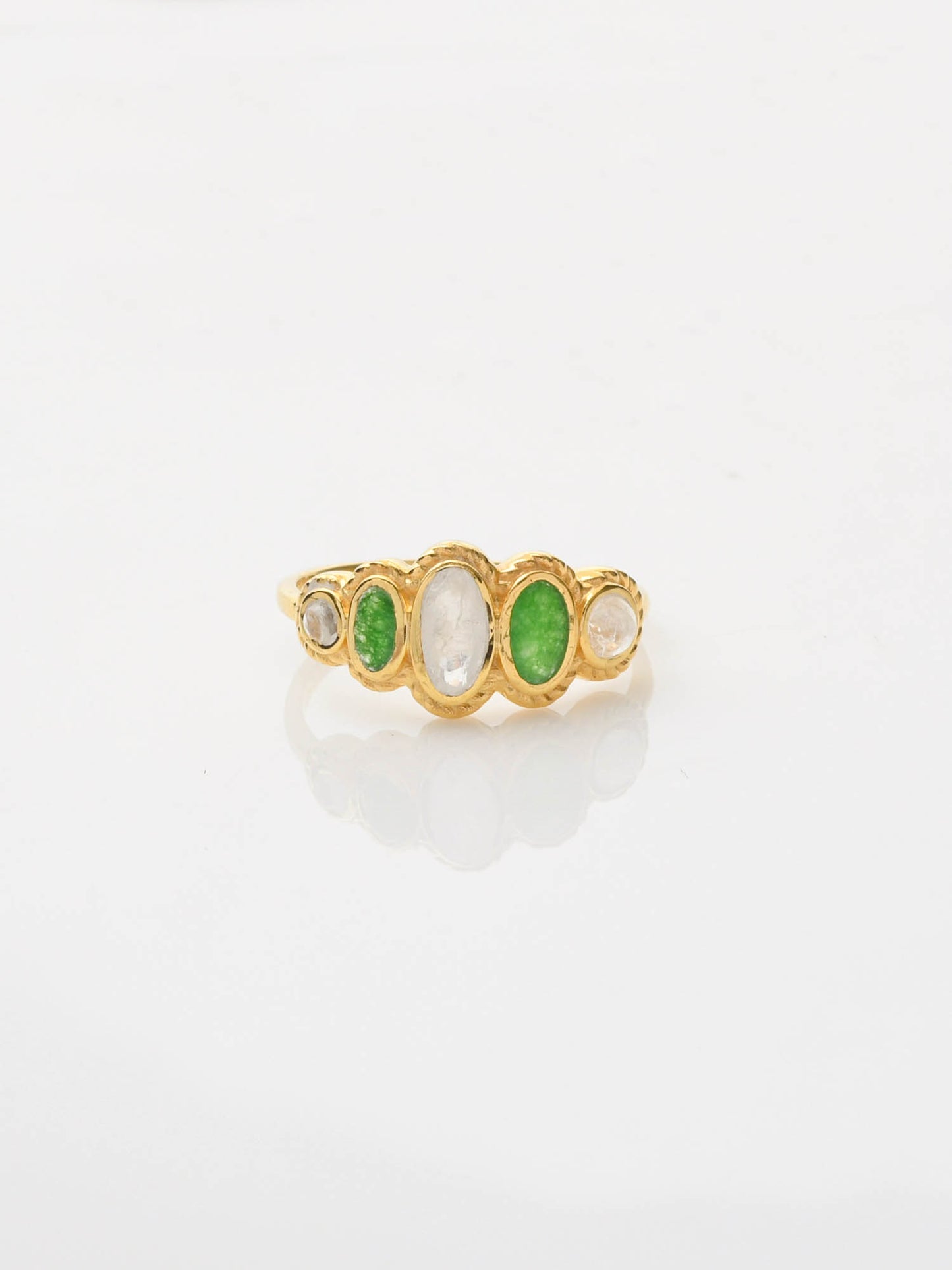 Fivefold Radiance GREEN ONYX+ RAINBOW MOONSOTNE