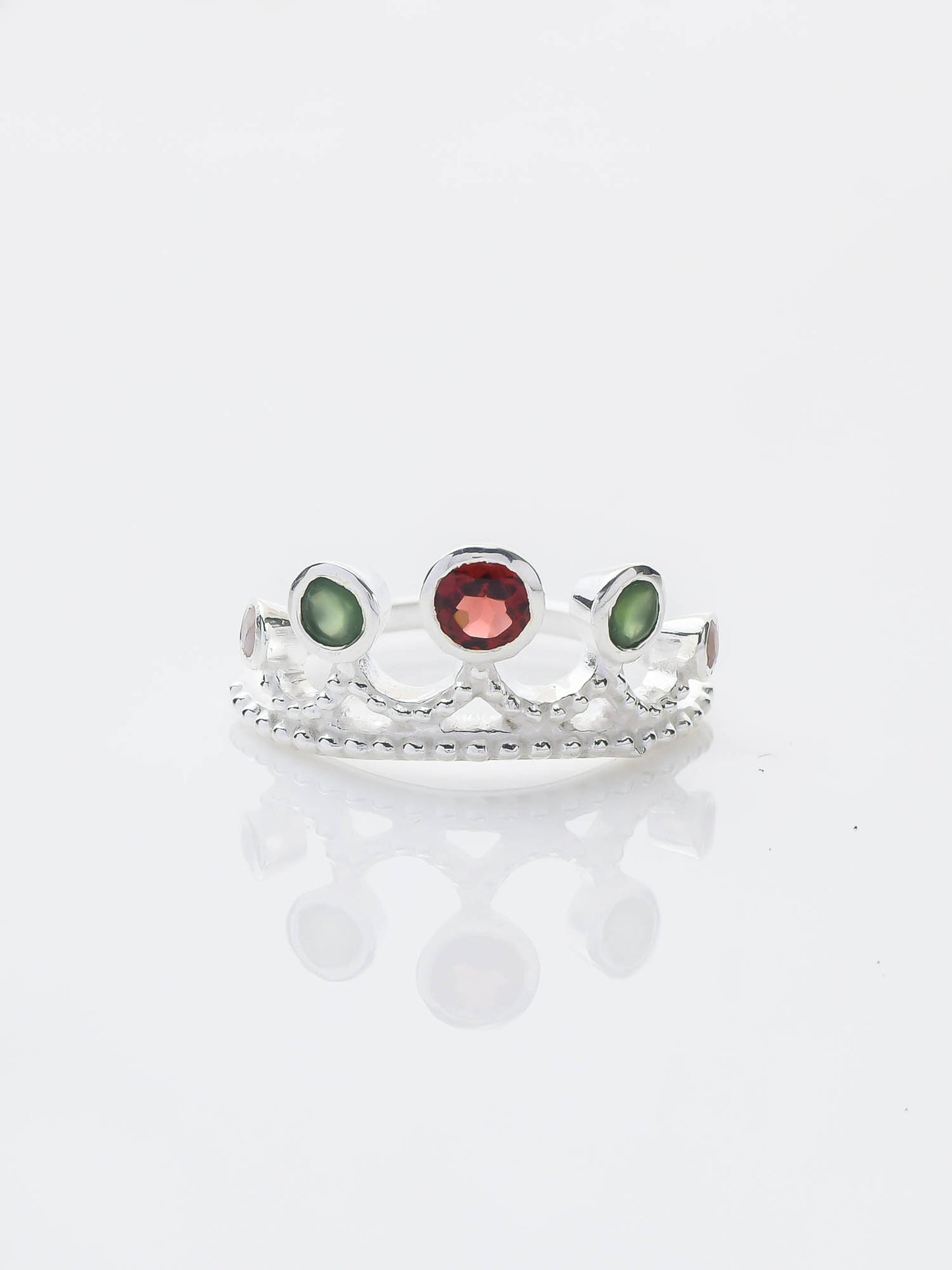 Crowned Jewel GARNET+VASONITE+PINK OPAL