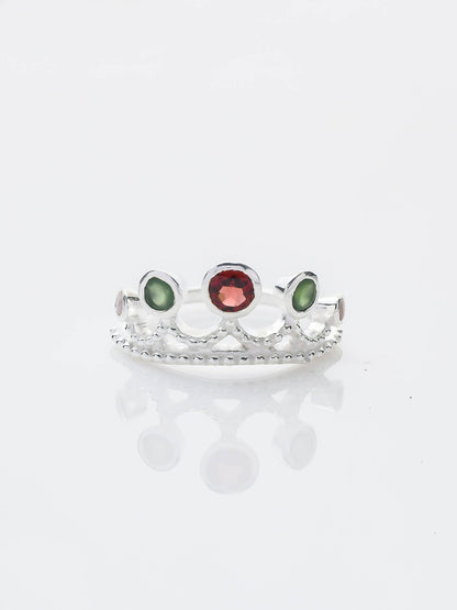 Crowned Jewel GARNET+VASONITE+PINK OPAL