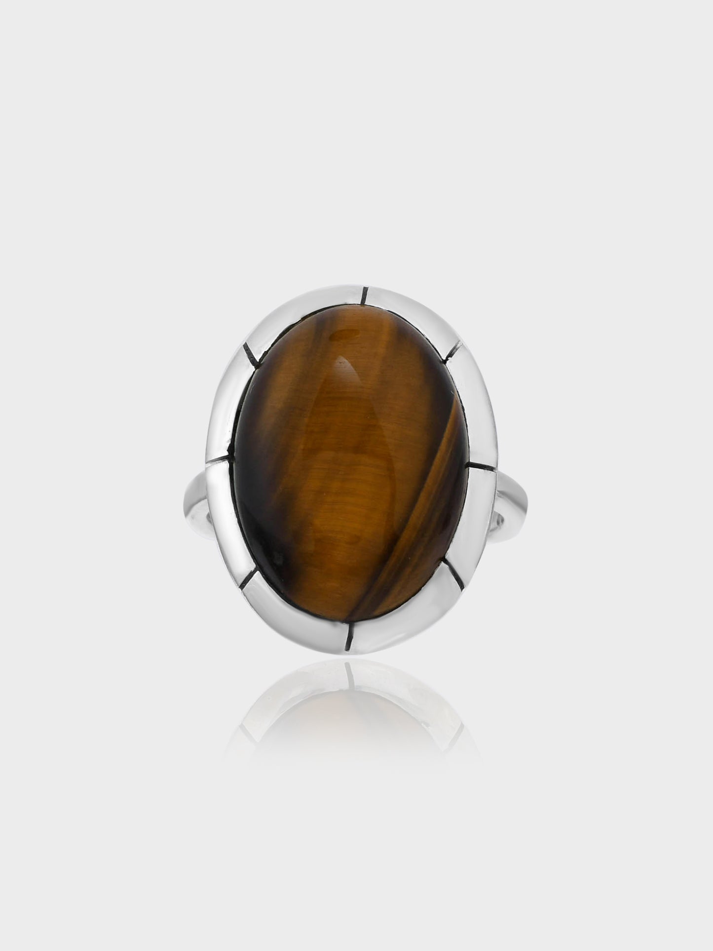 Sleek Striped Oval TIGER EYE