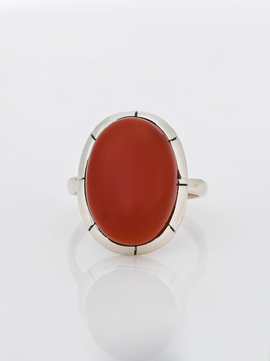 Sleek Striped Oval CARNELIAN